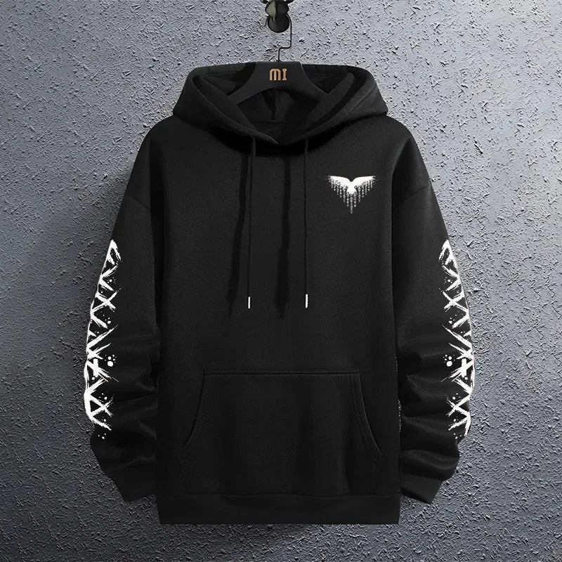 Sweat à Capuche Homme Noir Casual Sport Jogging Pullover Automne Hiver – Streetwear Fashion Outwear | Mode Homme Premium
