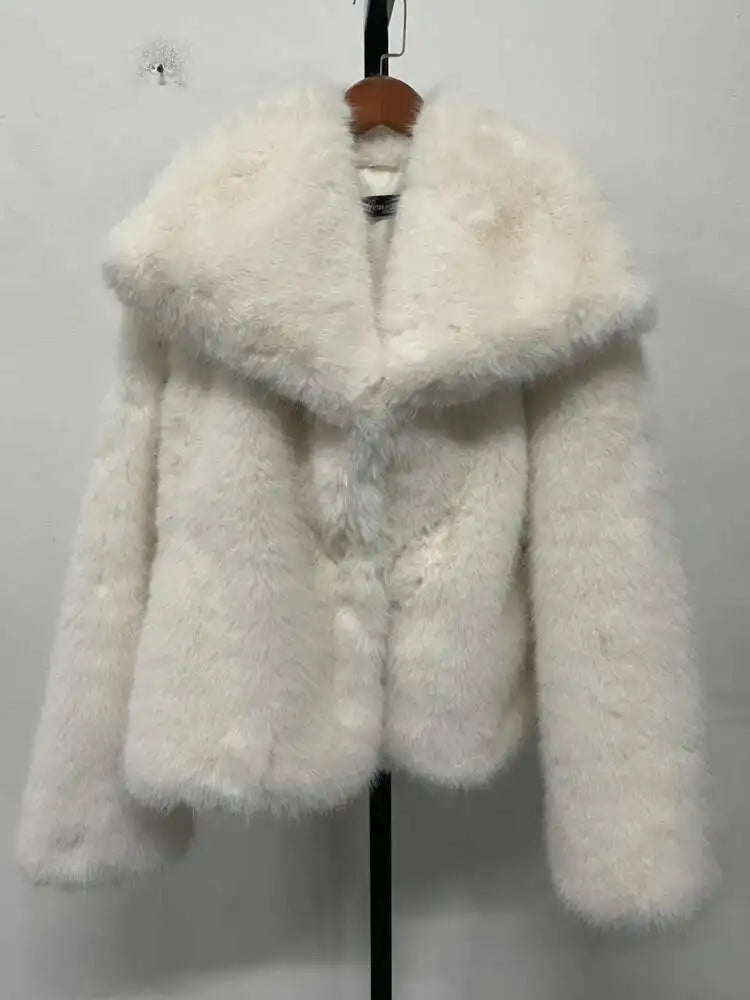 Cardigan Femme Col Revers Fourrure Manches Longues Élégant – Manteau Mode Chic & Tendance | Automne Hiver