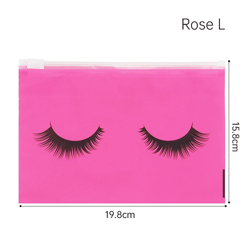 Pochettes Aftercare Extension Cils – Lot 10 Pcs avec Fermeture Éclair | Emballage Professionnel