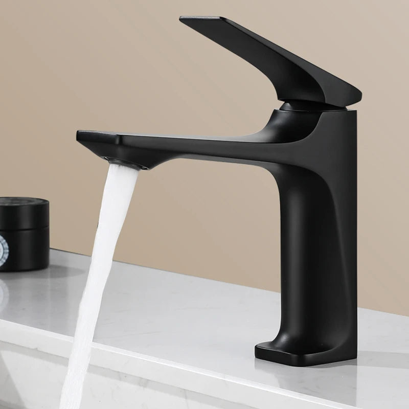 Robinet Lavabo Laiton Moderne Mono-Commande – Mitigeur Eau Chaude & Froide, Design Épuré | Vasque Salle de Bain