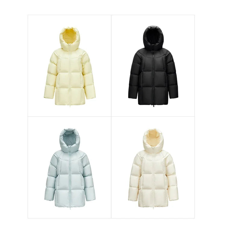 Doudoune Mi-Longue Femme Hiver 90% Duvet – Coupe Raglan Coupe-Vent Imperméable Chaude | Semir 2025