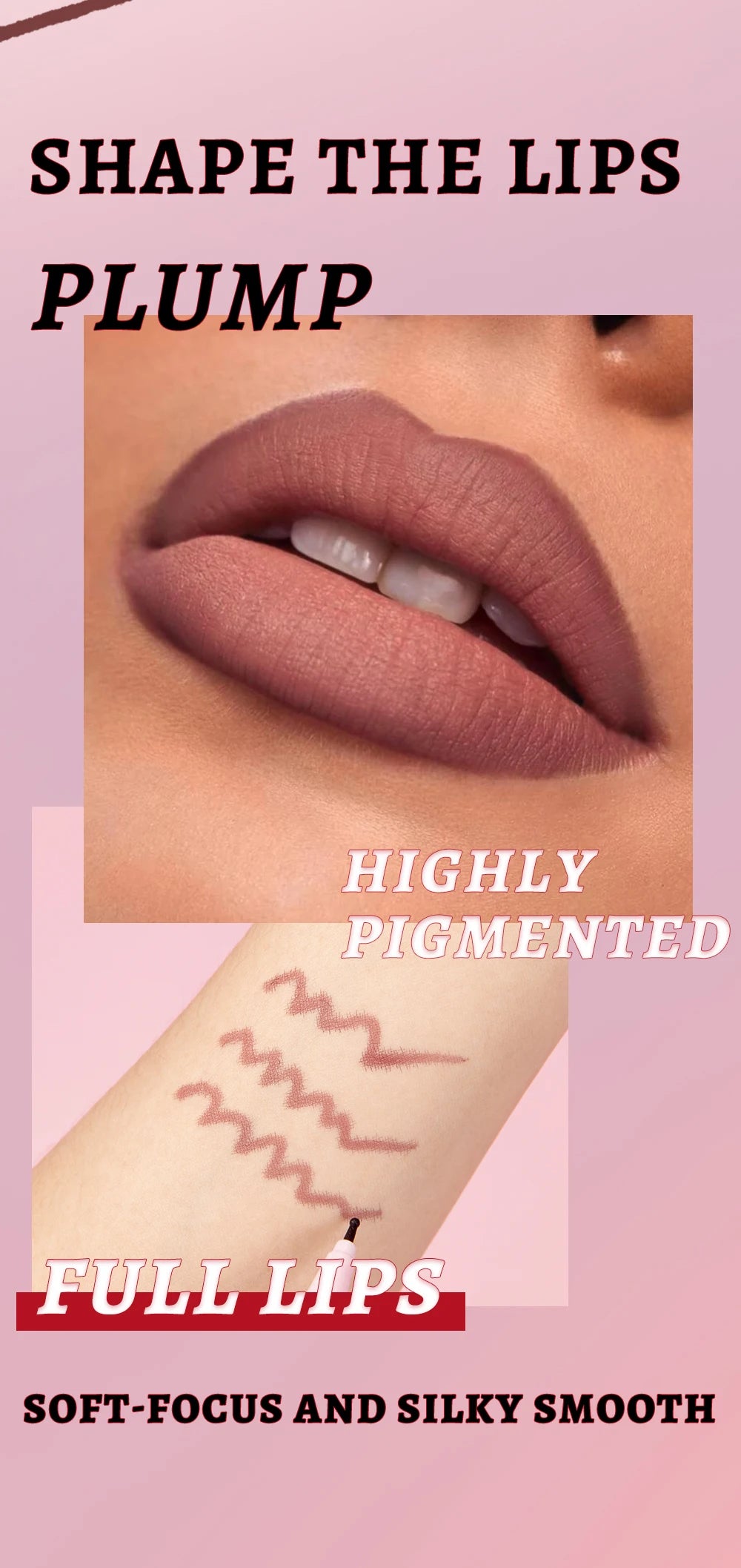 Lip Liner Liquide Mat Waterproof – Applicateur Sponge Tip Teinture | Contour Lèvres Longue Tenue