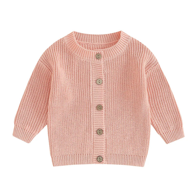 Gilet Cardigan Bébé Tricoté Coton Unisexe – Pull Printemps Automne Enfant Garçon Fille