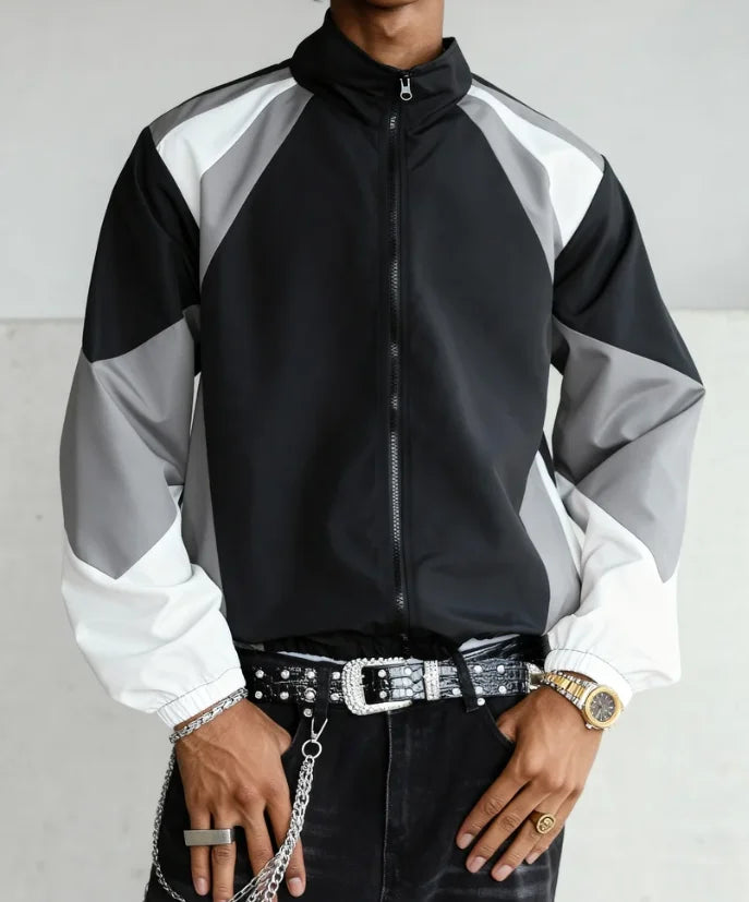 Veste Homme Color Block Légère Casual Voyage Coupe-Vent Résistante Tissu Premium Confortable Tendance | Veste Color Block Légère Premium