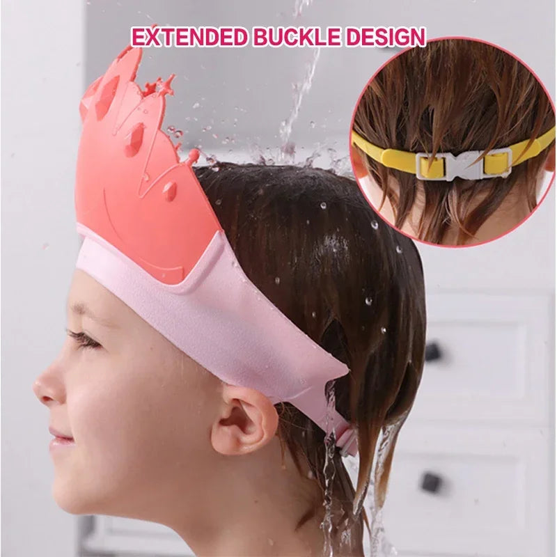 Chapeau de Douche Bébé Enfant – Visière Shampoing Ajustable Protection Oreilles Tête Douce