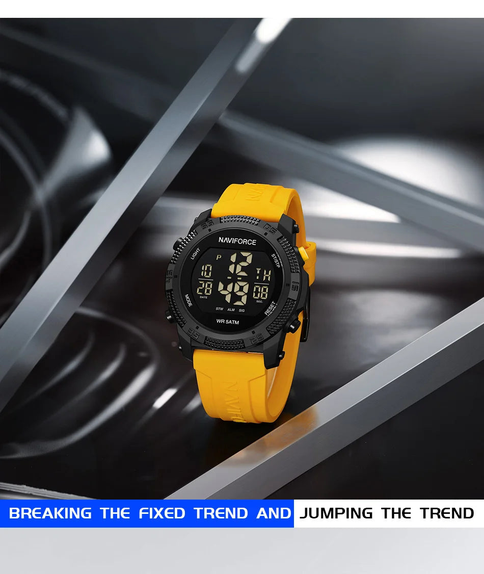 Montre Homme NAVIFORCE Sport Électronique Silicone 5ATM – Étanche Tendance Fashion