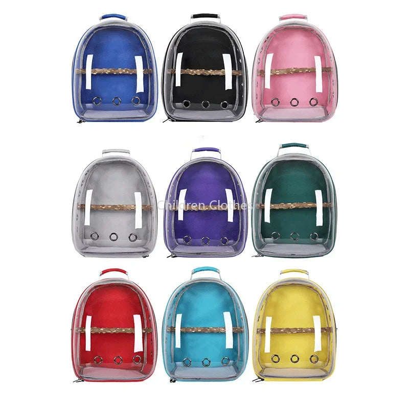 Sac Transport Perroquet & Oiseaux Backpack Acrylique – Perchoir, Mangeoire, Cage Portable | Perruche, Cocatièl & Lapin