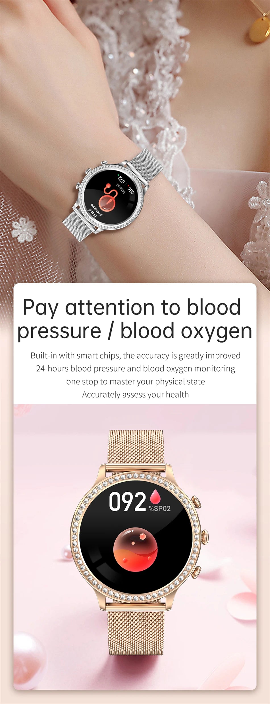 Montre Connectée Femme LIGE 2026 – Appels Bluetooth, Cadran Personnalisable & Suivi Cardio | Étanche Sport & Fitness | Cadeau Femme