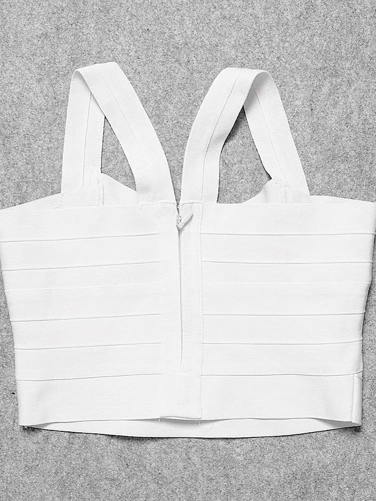 Crop Top Femme Bretelles Fines Bandage Élastique Vintage – Caraco Streetwear Blanc Noir Rouge | Soirée & Quotidien