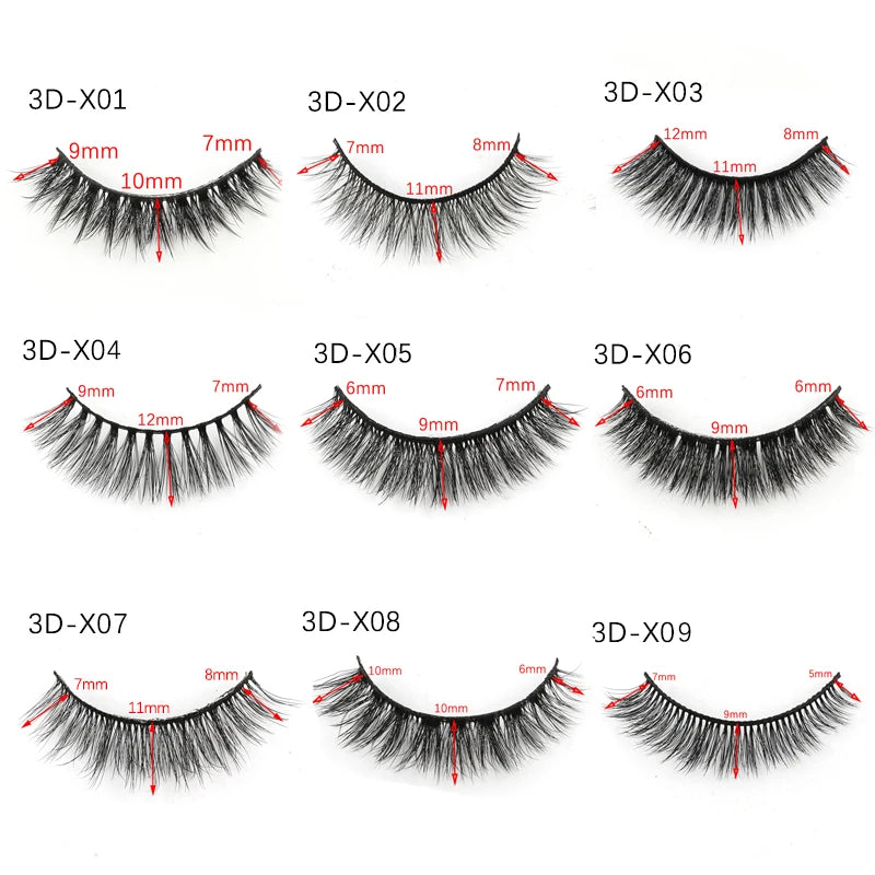 Lot 3 Paires Faux Cils 3D Vison SHIDISHANGPIN – 27 Styles Fluffy Wispy Épais | Cils Faux Faits Main Maquillage Yeux