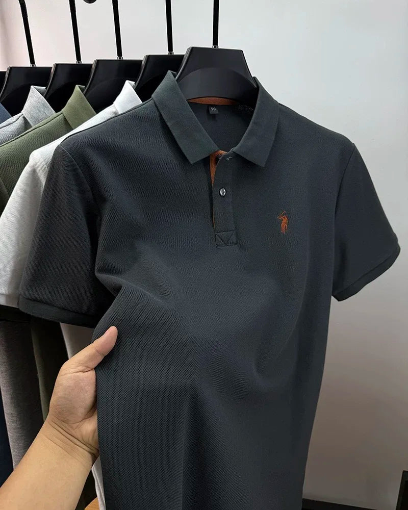 Polo Homme 100% Coton Manches Courtes Broderie Poney Élégant Golf Casual Été – Style Designer Premium | Mode Homme Luxe