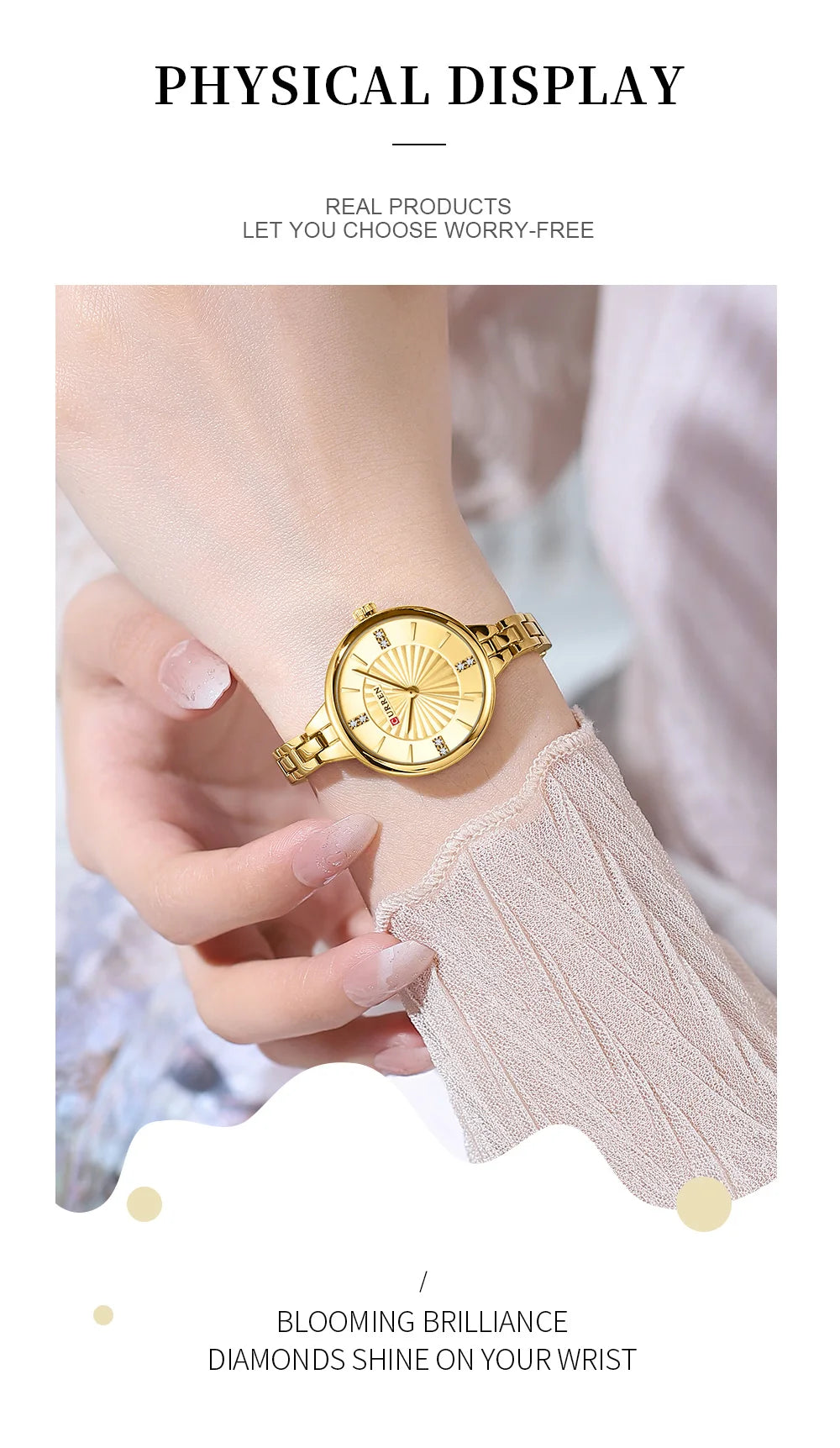 Montre Femme CURREN Luxe Diamond Quartz – Acier Étanche Élégante Dress Diamant
