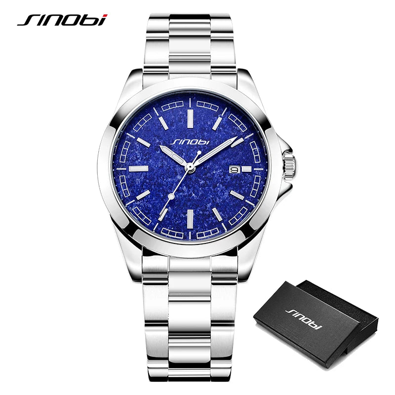 Montre Homme SINOBI Quartz Casual Calendrier – Acier Inoxydable Design Original Cadeau