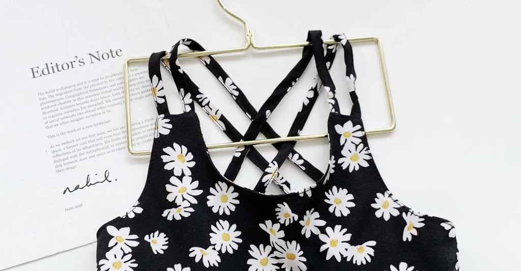 Robe Fille Imprimée Marguerites Sans Manches – Robe Casual Été Enfant Fleurs Mariage 2-6 Ans