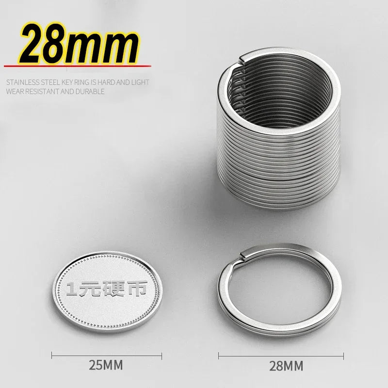 Anneaux Porte-Clés Acier Inoxydable 25/30mm — Lot 10/30 pcs DIY Bijoux Porte-Clés