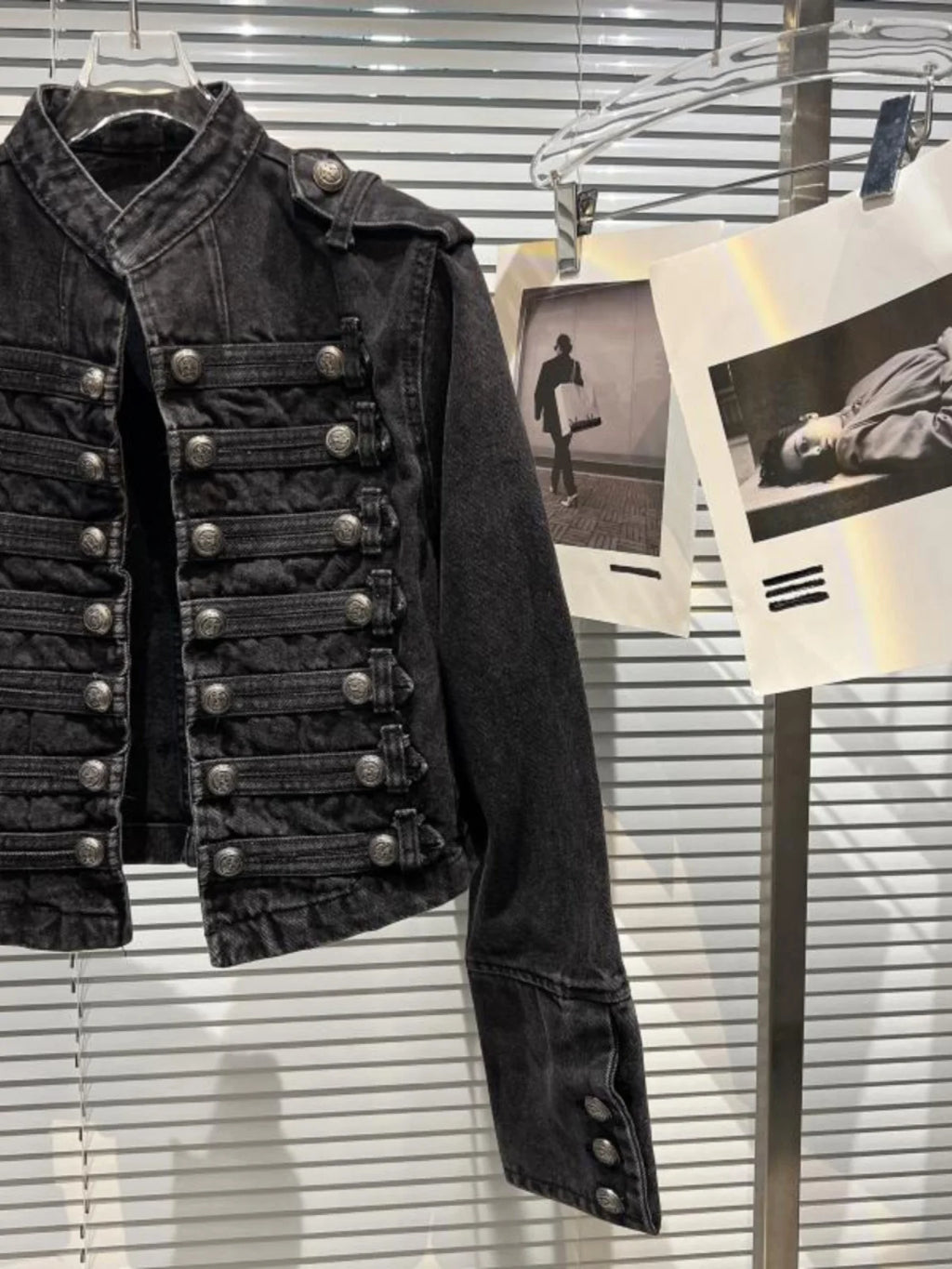 Veste en Jean Femme Style Punk Noir Col Montant Vintage Washed Manches Longues Loose – Blouson Moto Automne | Streetwear
