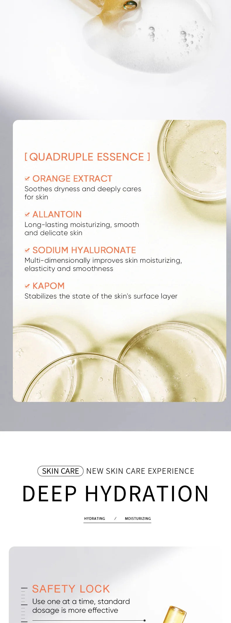 Sérum Ampoule Vitamine C – Éclat, Hydratation & Réparation Peau | Lissant & Unificateur de Teint | Soin Visage Skincare