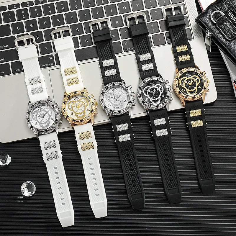 Montre Homme Sport Quartz Analogique Bracelet Silicone – Fashion Casual Tendance