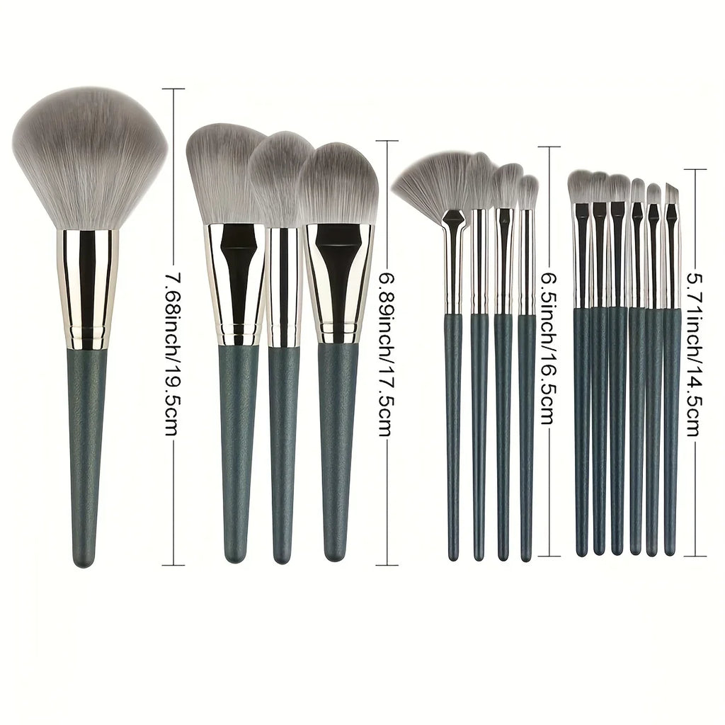 Set 14 Pinceaux Maquillage Professionnel – Fard à Paupières, Correcteur & Blush | Ultra-Doux & Soyeux