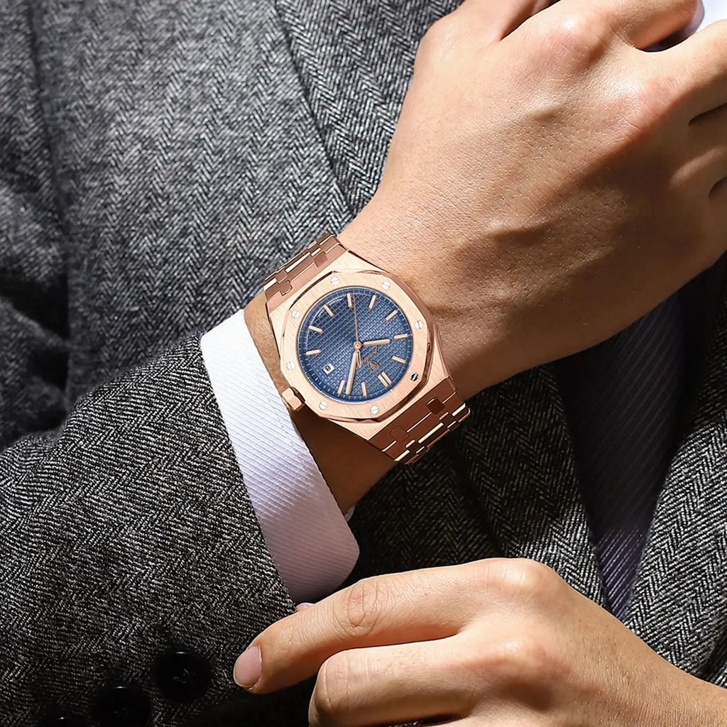 Montre Homme POEDAGAR Business Luxe Quartz – Acier Lumineux Étanche Date Fashion