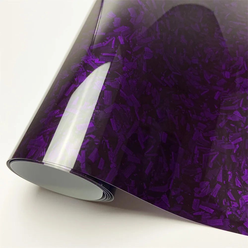 Film Vinyle Wrap Voiture Fibre de Carbone Forgée Laser Brillant Auto-Adhésif – Sticker Imperméable Décoration Intérieure | Tuning Auto
