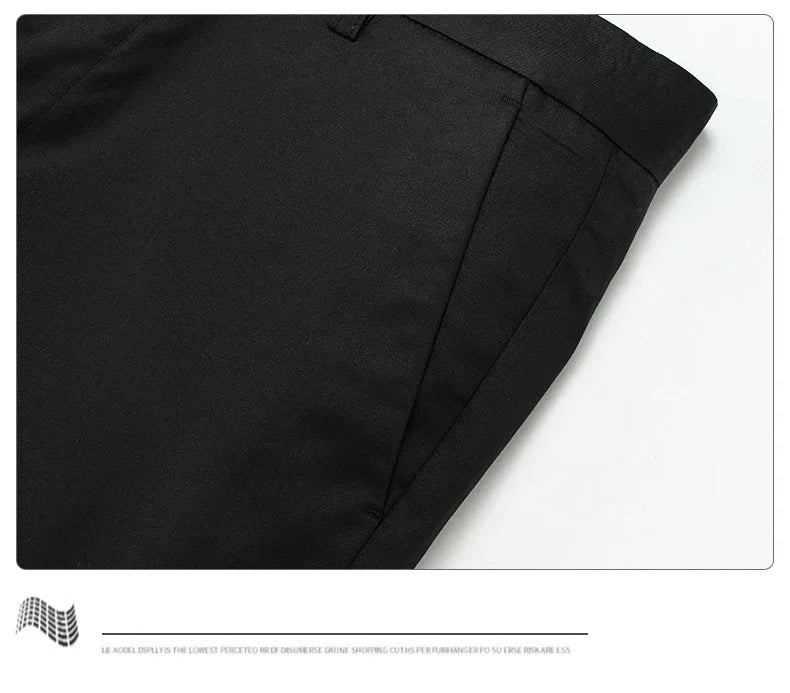 Pantalon Homme Bambou Été Slim Stretch – Léger Business Casual Formel Droit | Noir Gris Kaki | Mode Homme Premium