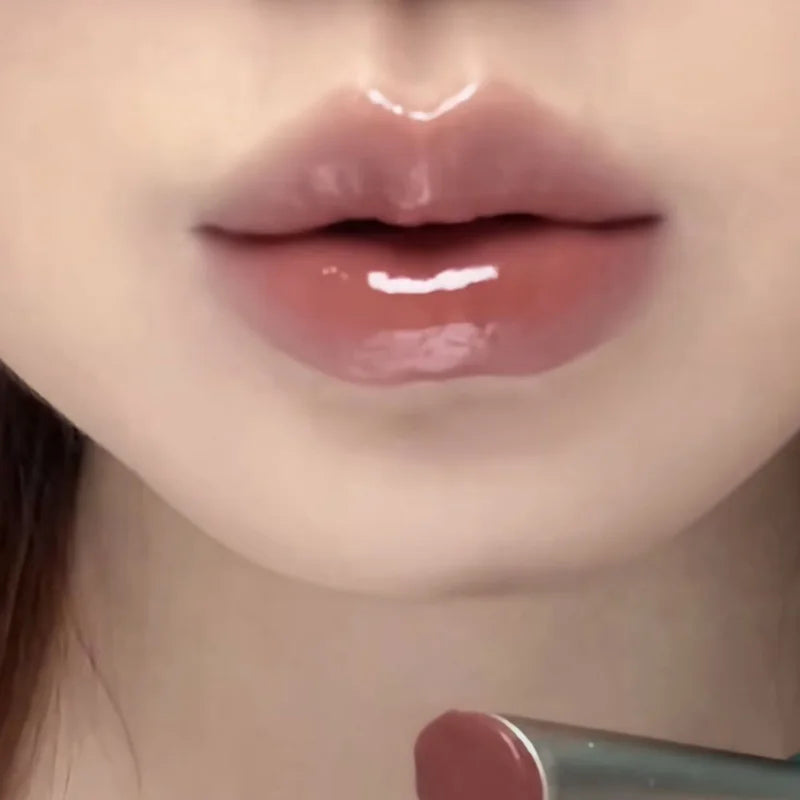 Gloss Jelly Chocolat Brun – Stylo Miroir Nacré Waterproof | Lèvres Hydratées & Brillantes