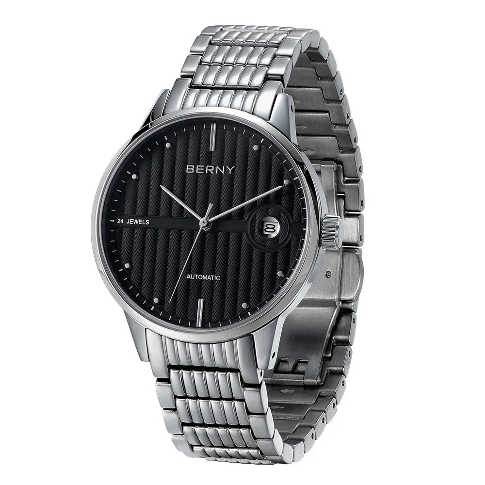 Montre Mécanique Automatique Luxe BERNY Couple Saphir Acier Miyota 9015 5ATM – Homme & Femme