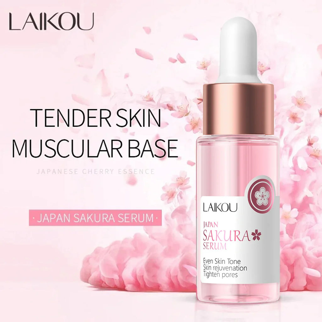 Essence Visage Sakura Laikou 17ml – Éclat Anti-Rides Hydratante Raffermissante Blanchissante
