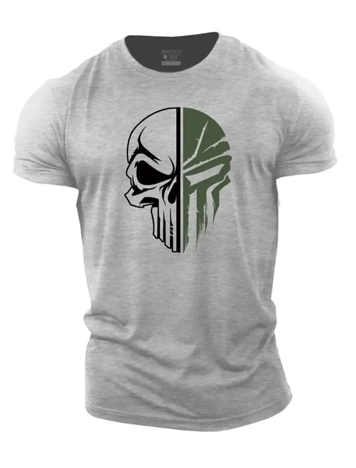 T-Shirt Homme Imprimé 3D Crâne Militaire Oversized Gym Manches Courtes Sportswear Sport Streetwear – Tee Graphique Dark Tendance | Mode Homme Sport Urban