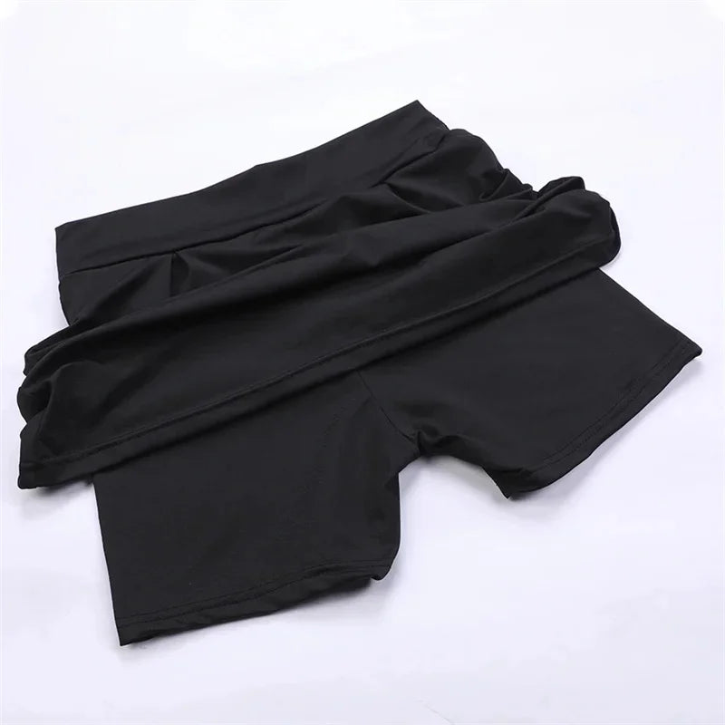 Jupe de Sport Femme 2-en-1 Séchage Rapide – Couleur Unie Tendance | Running, Yoga & Fitness Été | Outdoor Respirant