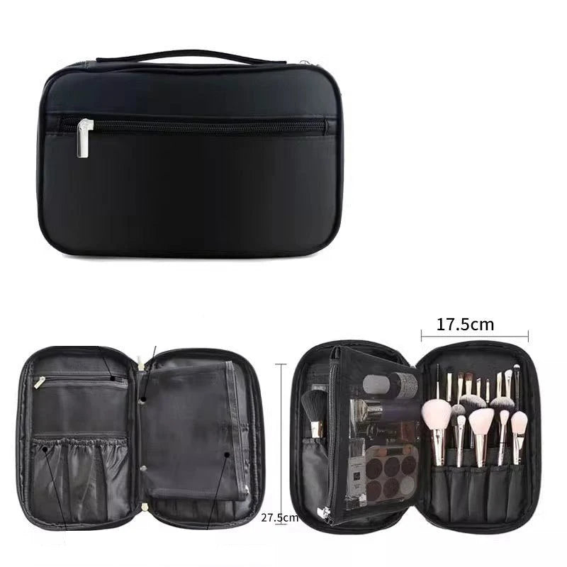 Pochette Pinceaux Maquillage 14/23/29 Trous – Organisateur Oxford Noir Waterproof | Trousse Pinceaux Portable Professionnel