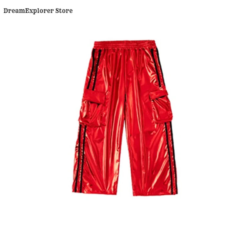Ensemble Enfant Hip Hop Street Dance K-pop – Sweat Gilet Brillant Cargo Fille Garçon Jazz