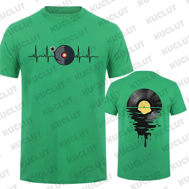 T-Shirt Unisexe Amoureux de Musique DJ Vinyle Phonographe Imprimé Drôle Cadeau Musique Homme Femme – Tee Graphique Tendance | Mode Unisexe Musique