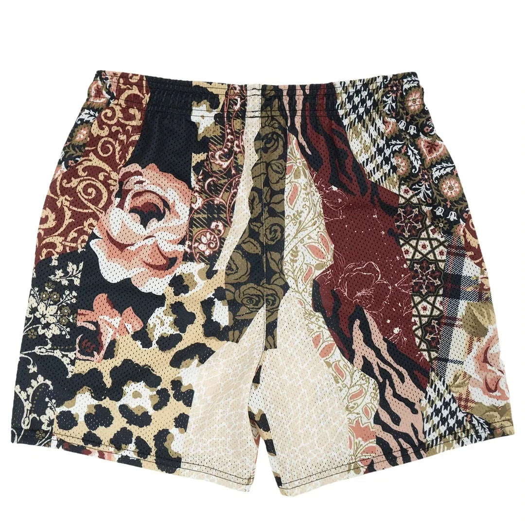 Short Homme Été Rose Broderie Casual Streetwear Hip Hop Fitness Polyester Séchage Rapide Respirant – Short Sport Tendance | Mode Homme Urban