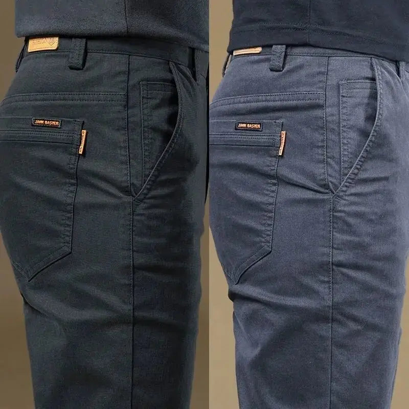 Pantalon Homme Coton Léger Été – Slim Droit Élastique Business Casual Polyvalent | Mode Homme Premium
