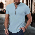Chemise Homme Manches Courtes Lin Coton Boutons Casual Élégante Respirante Été Tendance – Chemise Lin Premium Confortable Polyvalente | Mode Homme Premium