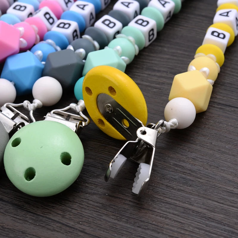 Attache-Tétine Couronne Bébé Silicone Fait Main – Chaîne Anneau de Dentition Toddler