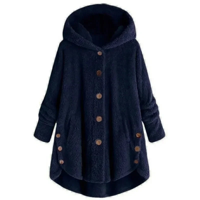 Manteau Teddy Bear Femme À Capuche – Veste Laine Peluche Chaude Uni | Automne Hiver Tendance