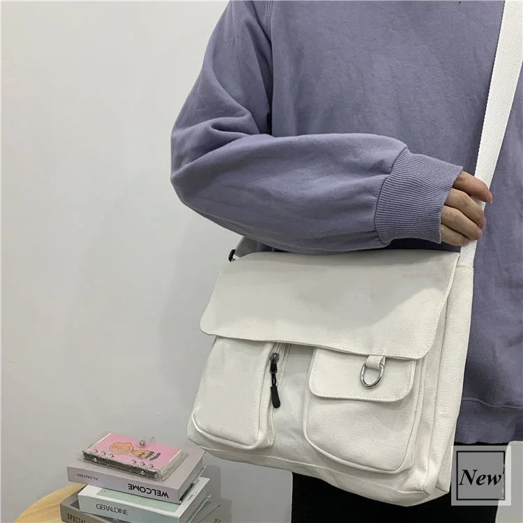 Sac Messenger Femme Toile Imprimée – Satchel Bandoulière Casual Fille École Mode