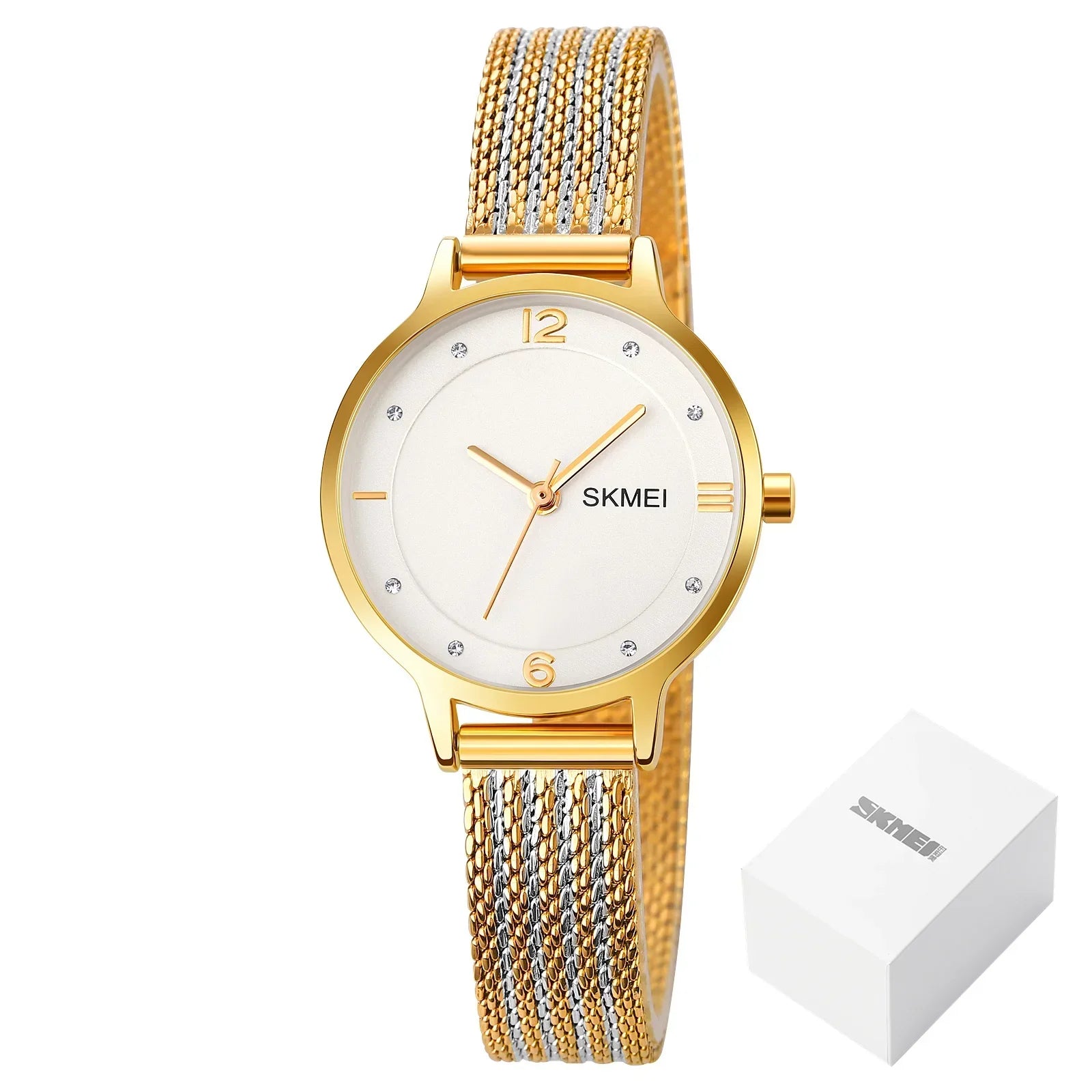 Montre Femme SKMEI 1874 Quartz Japonais Bracelet Acier Inoxydable – Fashion Luxe Élégante