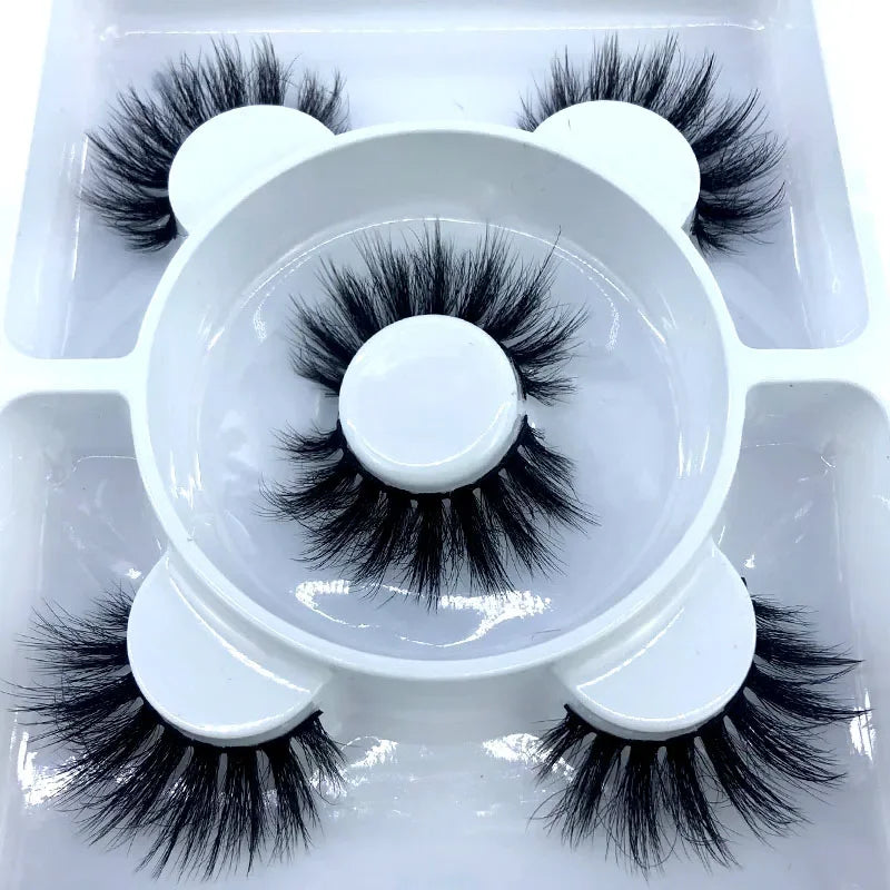 Faux Cils 3D Mink Naturels 2025 – Lot 3 Paires Longues | Extensions Cils Beauté