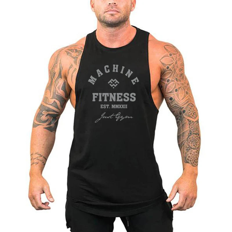 Débardeur Homme Gym Musculation Coton – Sans Manches Fitness Bodybuilding Stringer Jogging