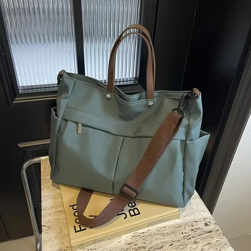 Grand Sac Cabas Nylon Femme – Tote Bag Stylish Bandoulière & Épaule | Voyage, Business, Fitness & Shopping | Léger & Résistant