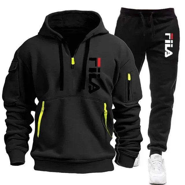 Ensemble Sport Homme 2 Pièces Hoodie Multi-Poches Zippé + Pantalon Automne Hiver Casual Pullover Sportswear Chaud Tendance Premium – Ensemble Sport Premium Multi-Poches 2 Pièces | Mode Homme Sportswear Premium Automne Hiver
