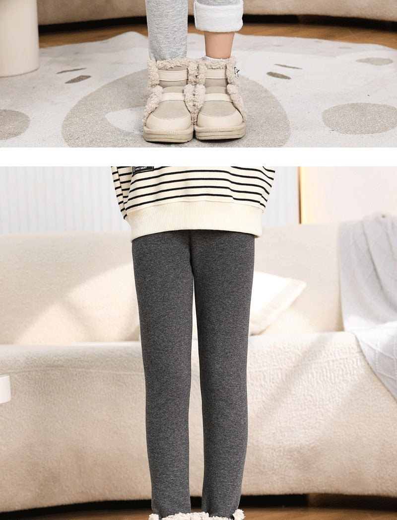 Legging Fille Hiver Polaire Épais Couleurs Bonbon – Pantalon Slim Chaud Élastique Princesse