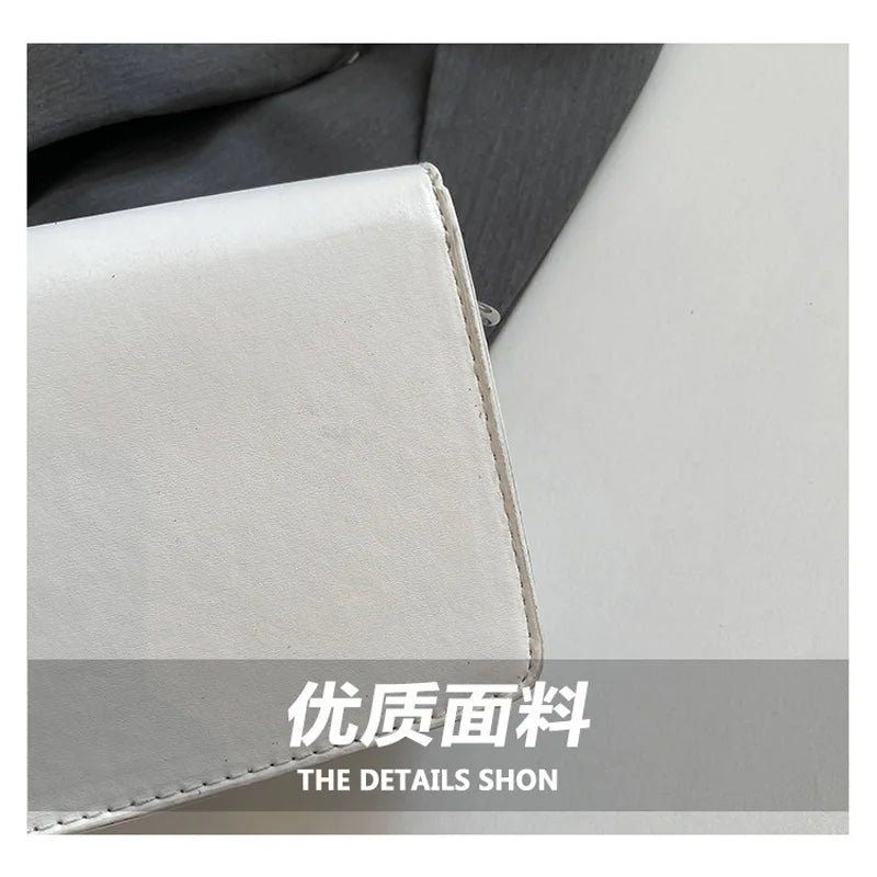 Sac Bandoulière Femme Chaîne Métal Logo – Pochette Crossbody Couleur Unie Fermeture Magnétique