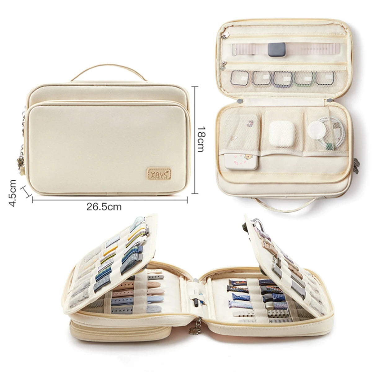 Sac Rangement Bracelets Montres Femme – Organisateur Maquillage Voyage Grande Capacité | Trousse Toilette Portable