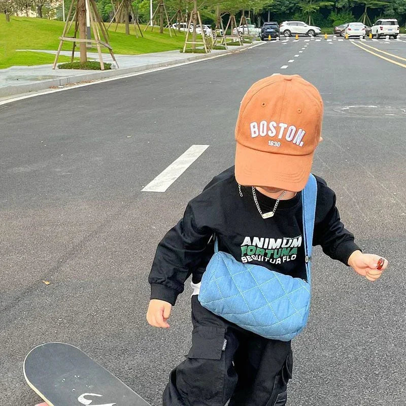 Casquette Baseball Enfant Brodée Lettre Unisexe – Bob Soleil Réglable Printemps Été Garçon Fille Bébé