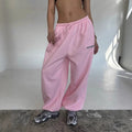 Pantalon Large Rayures Femme Retro Américain Baggy Jogger – Coupe Droite Casual Streetwear | Printemps Automne